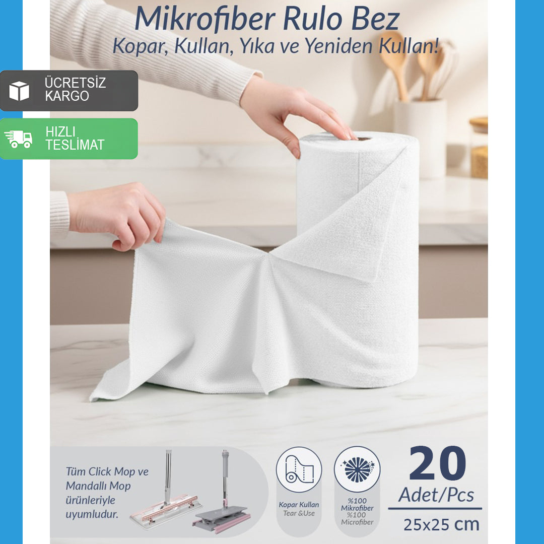Vismark EcoWipe™ Çok Amaçlı Mikrofiber Rulo Havlu